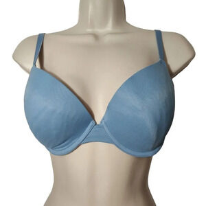 Victorias Secret PINK Wear Everywhere Push Up Blue Bra Women Size 34D Underwire